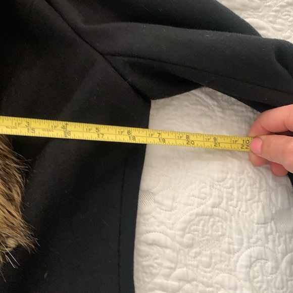 Black faux fur jacket blazer size S removable‎ fur black brown classic elegant - Picture 7 of 12